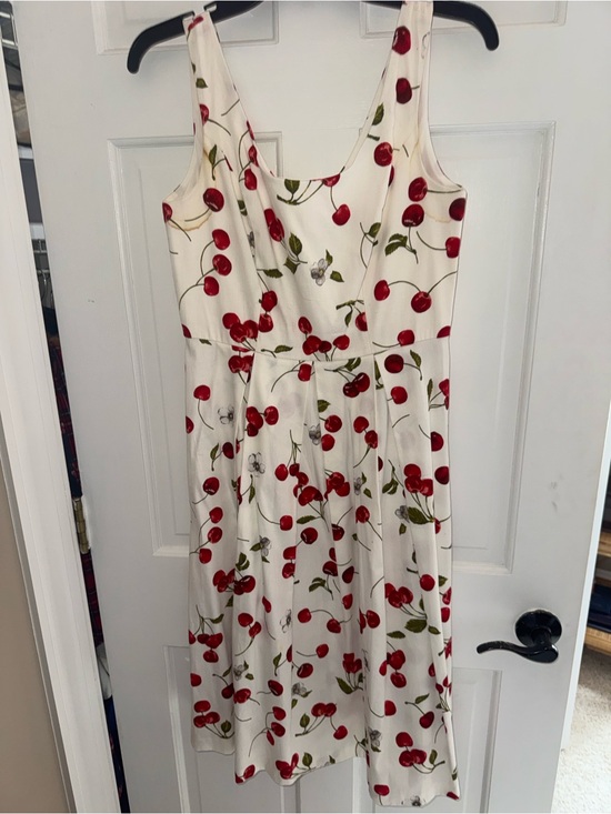Dresses & Skirts - White Cherry-Print Sleeveless Midi Dress